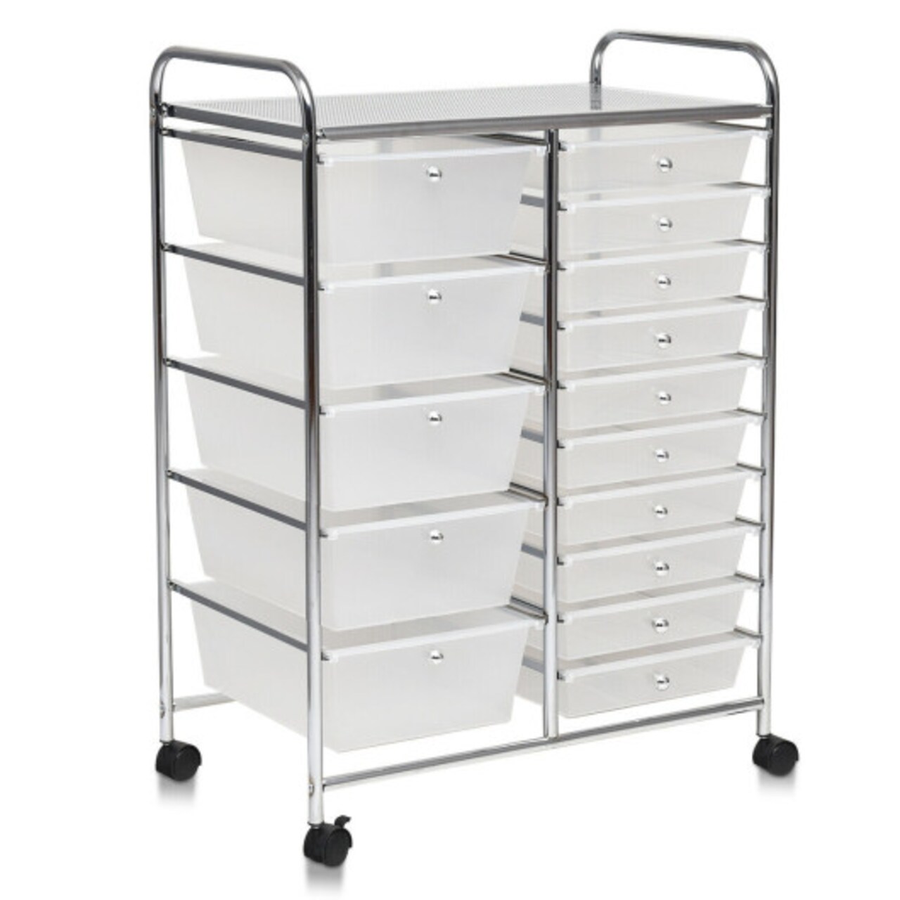 Rolling Storage Cart 15 Drawer Organizer With Wheels Craft Office Supply Organizer Steel Frame Multicolor Drawers